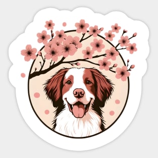 Brittany Enjoys Spring Amidst Cherry Blossoms Splendor Sticker